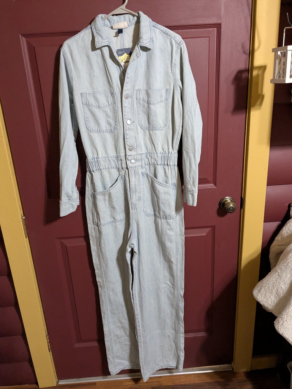 Light Wash Denim Jumpsuit - Casual Women's Jeans Coverall Nwt